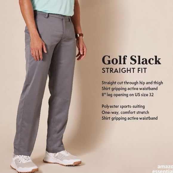 NWT Amazon Essentials Men's Straight-Fit Stretch Golf Pant - Picture 4 of 8